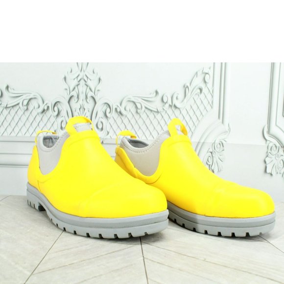 LL Bean Wellies Yellow Rubber Slip On Rugged Waterproof Rain Boots Size 8 M - Picture 3 of 9